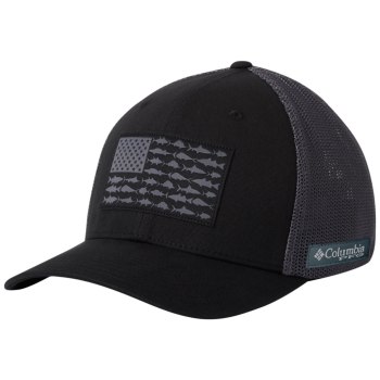 Columbia PFG Mesh Fish Flag Ball, Gorras Negros Grises Oscuro Para Mujer | 815073-OEJ